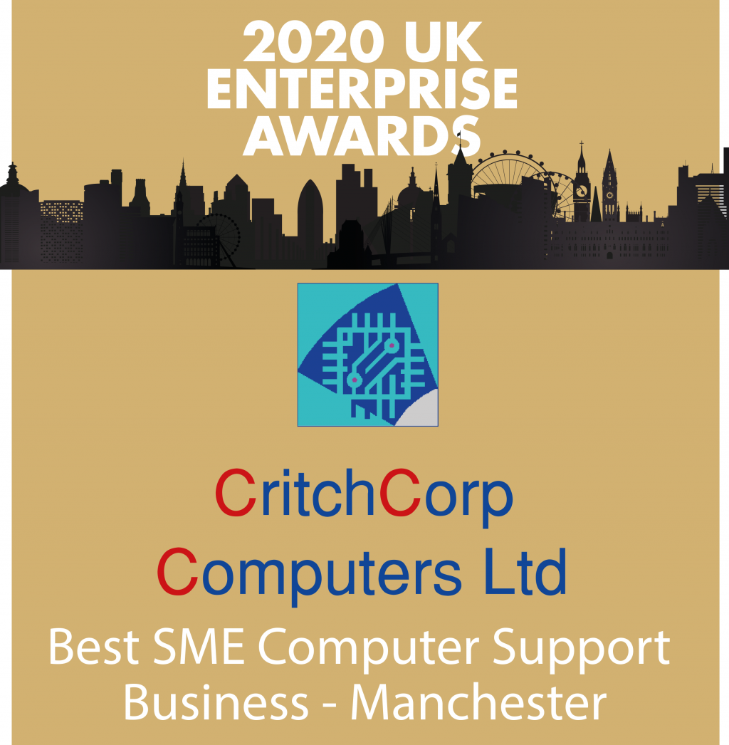 Winner of the 2020 UK Enterprise awards - CritchCorp Computers Ltd