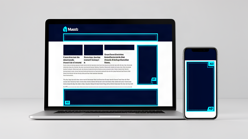 YourNews website showing four available advertising positions: premium header banner, sidebar, in-content rectangle and footer band.