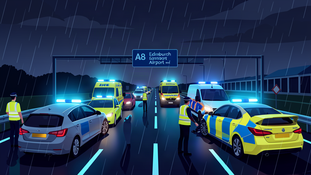Three arrested after woman dies in multi-vehicle crash on A8