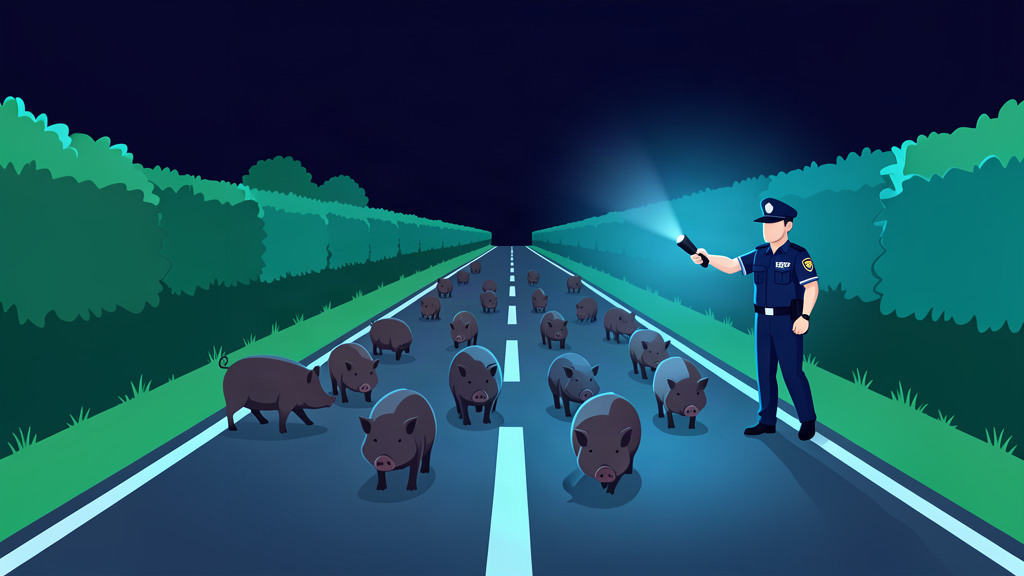 Watch: Pigs on the loose bring A-road to a standstill