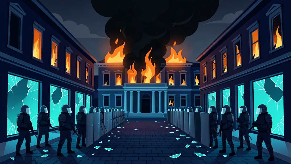 Albanians set fire to government buildings and clash with riot police in latest protests