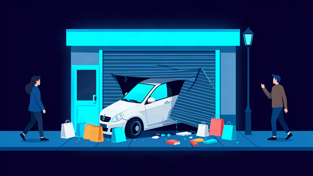 Car Crashes Into Viral Shop Shutters Where Gran Was Hoisted Into the Air